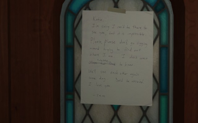 gone home sam's note door