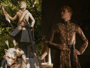 joffrey baratheon estatua con lobo